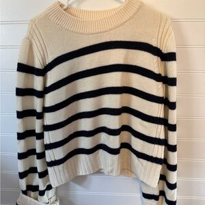 La Ligne Cream and Black Striped Sweater- cult brand size M